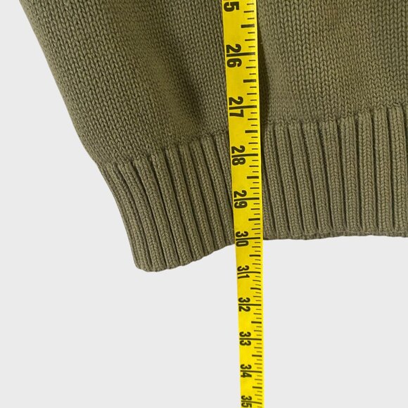 L.L. Bean Cotton-Knit Quarter-Zip Sweater Olive Men's XLT Long-Sleeve Pullover - Picture 10 of 10